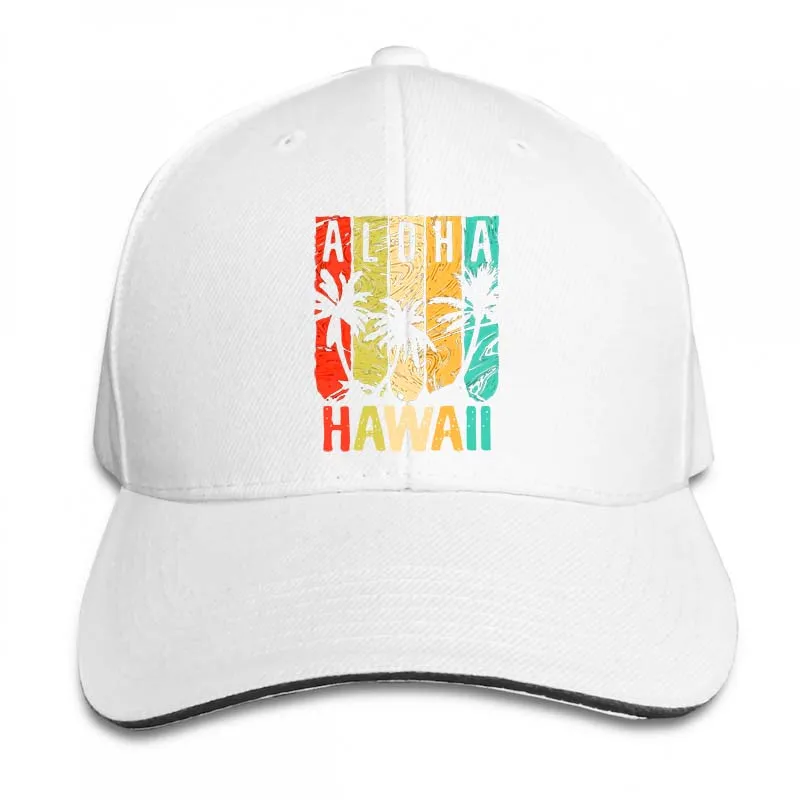 Aloha Hawaii Hawaiian Beach Family Vacation Aloha Beaches Baseball cap men women Trucker Hats fashion adjustable cap - Цвет: 2-White