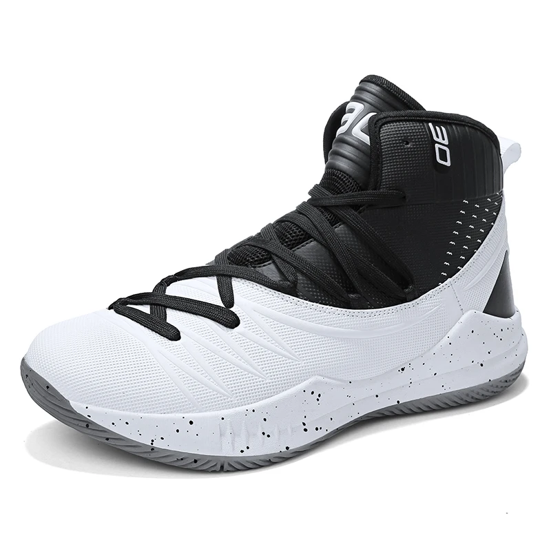 Высокие мужские баскетбольные кроссовки, классические спортивные мужские кроссовки, большие размеры 36-45, мужская обувь, Баскетбольная обувь - Цвет: Белый