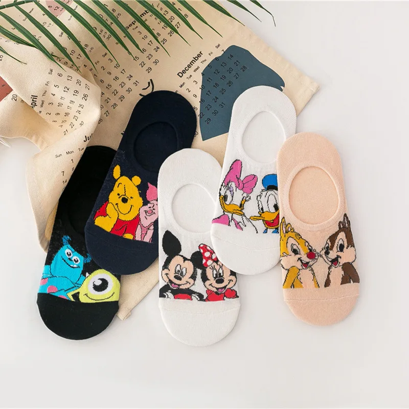 Новинка 2021 женские носки хлопковые невидимые с рисунком нескользящие из