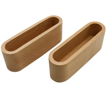 

2 Pack Wood Business Card Display Holder Wood Card Case for Desk Desktop Business Card Stand for Office Name Card Holder Display