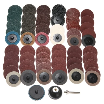 

61Pcs Sanding Discs Pad Polishing Sandpaper Kit 2 Inch Roloc Sanding Discs Fine Medium Coarse Assorted Set with Grinding Wheels