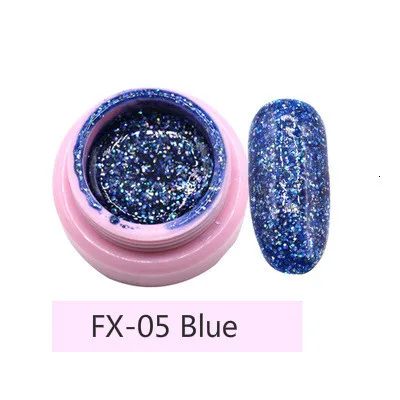 Последние 12 цветов блесток УФ-гель для ногтей замачивается Полупостоянный Блеск Гель-лак сверлильный лак для ногтей DIY - Цвет: FX05sapphireblue