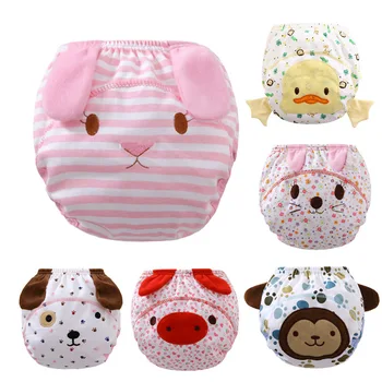 

3Pcs Cotton Baby Training Pants Nappy Soft Diaper Washable Reusable for Baby Infant One Size Nappy Inserts