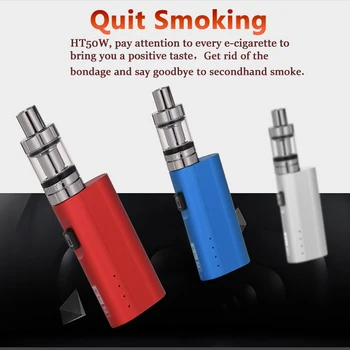 

Hot sell 50w Vape Pen HT50w electronic cigarette vaporizer kit 2200mah e cigarette 510 thread 2ML tank e-cigarette vape pen kit