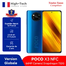 POCO X3 NFC 6GB RAM 128GB ROM Smartphone 6.67'' 120Hz Display Snapdragon 732G Octa Core 64MP Quad Camera 20MP Selfie 5160mAh 33W