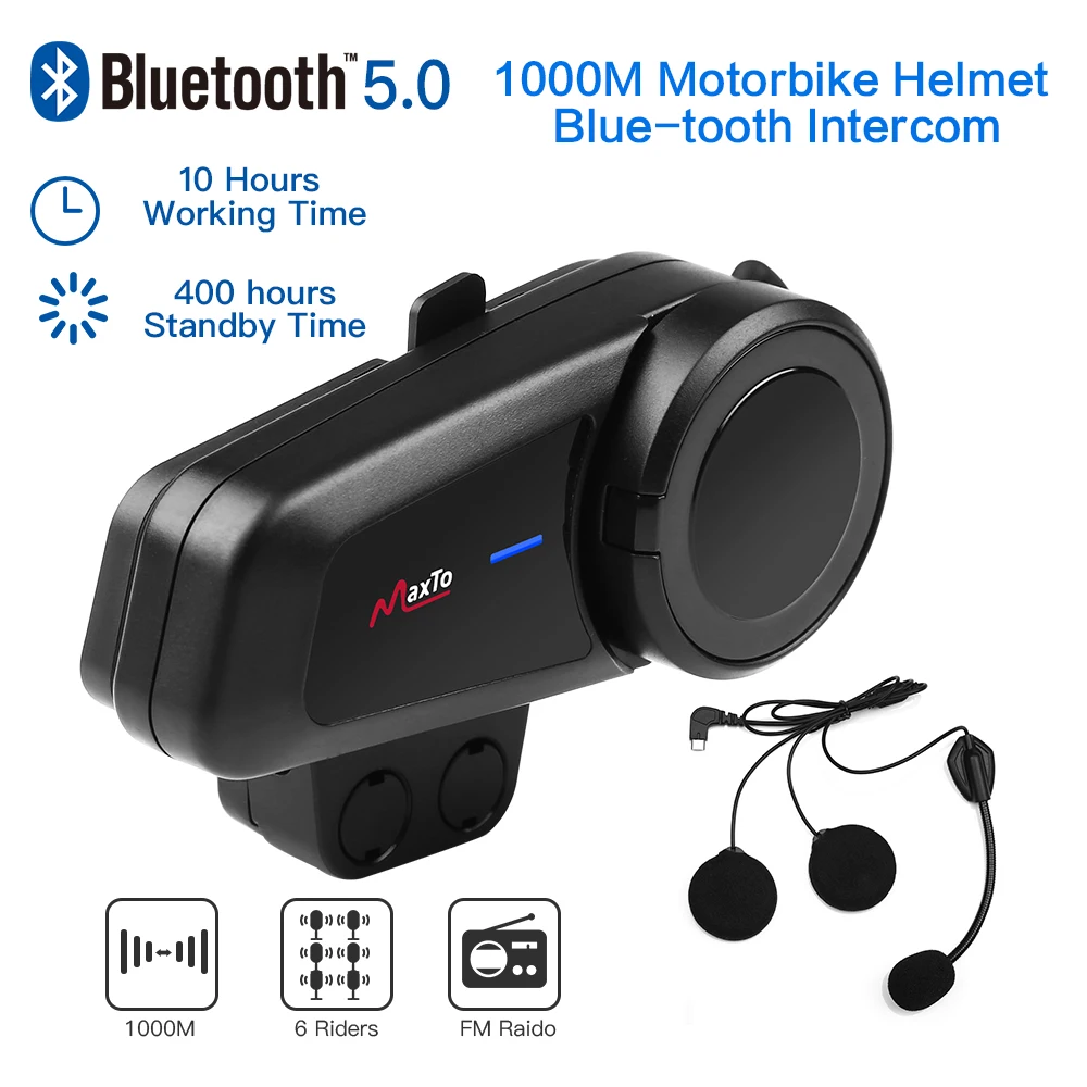 MAXTO M2 6 гонщиков говорящий мотоцикл 1 км шлем Bluetooth гарнитура(подключение с любой фирменной гарнитурой) Водонепроницаемый FM радио