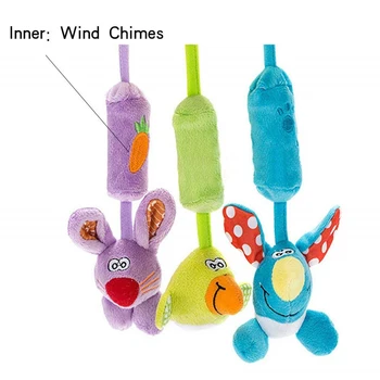 

Newborns Kids Baby Stuffed Cartoon Car Bed Hanging Rattle Toy Cat Wind Christmas Toy Soft Plush Toy With 3 Intelligent Gifts