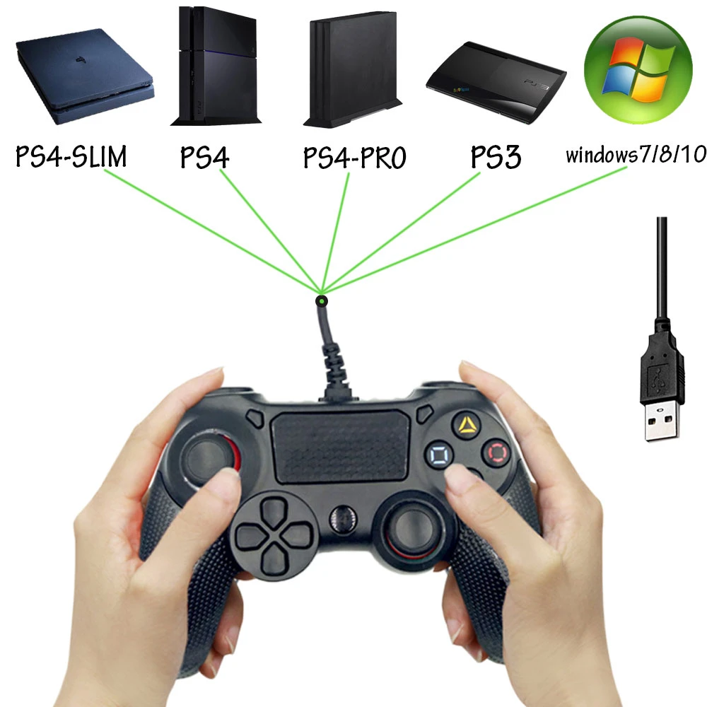 Game Pad Wired Controller Usb Gamepad Multiple Joystick Vibration Handle Video Console For Iphone Ipad For Ps4 Ps3 Pro Slim Pc Gamepads Aliexpress