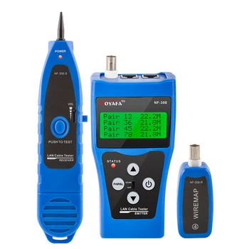 NOYAFA NF-308 Measure Network LAN Cable Length Cable Continuity Test Wire Tracker RJ45 RJ11 Ethernet Cable Tester Blue noyafa nf 8108 multipurpose lcd display network tester breakpoint length tester tracker line finder wire tester cable locator