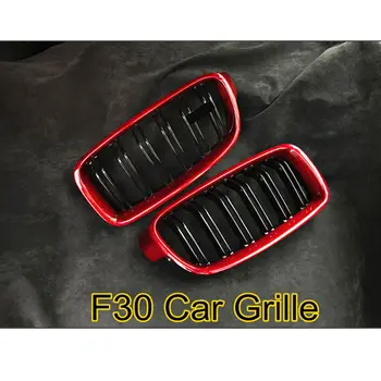 

New Style Red Carbon Fiber Car Front Kidney Grill Grille For B M W 3 Series F30 Custom Made Car Racing Grille