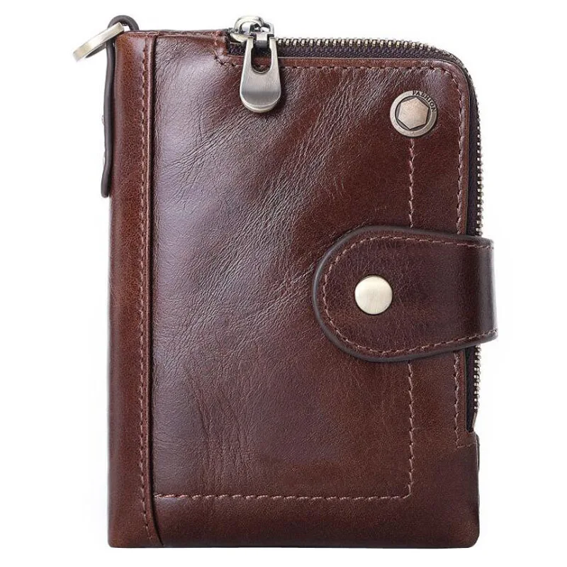 

Western Cow Leather Multifunctional Hasp Men Wallet Fashion Genuine Leather Zipper Key Coin Men Purse