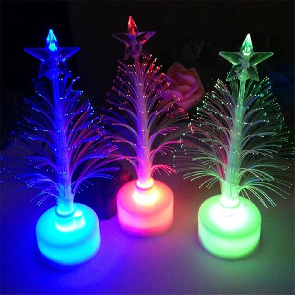 Электронная Рождественская елка ночник Оптическое волокно светодиодный светящийся подарок игрушки