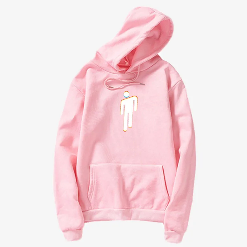 pink Billie eilish толстовки Harajuku мода круглый вырез длинный рукав плюс бархатный пуловер billie eilish женская одежда унисекс - Цвет: pink