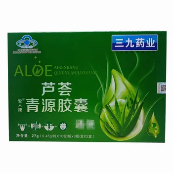 

Ai Ren Kang Aloe Qingyuan Tong Capsule Pharmaceutical Blue Hat a Large Box of 60 Pills One Product Dropshipping Packaging 24