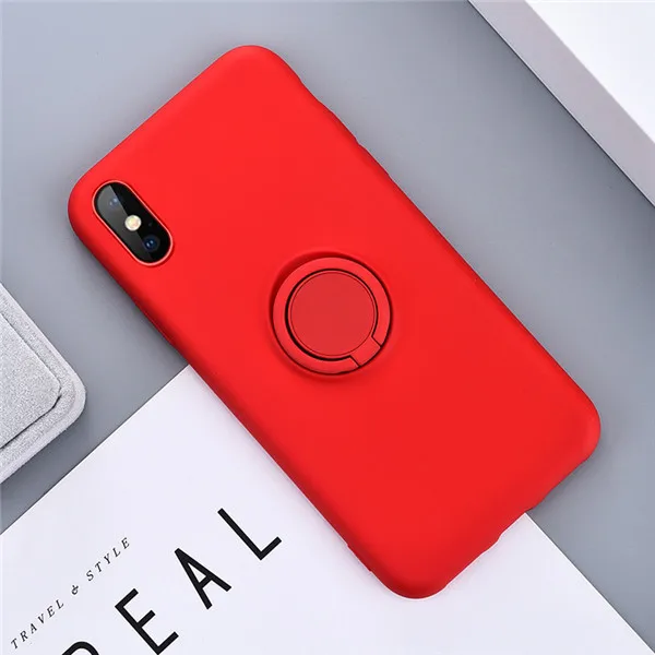 red Магнитный жидкий силиконовый чехол для huawei P20 P30 lite Pro роскошный мягкий чехол-подставка для кольца для huawei c закаленным стеклом mate 20 lite Pro Чехол на для Хуавей П20 П30 Мейт 20 Лайт про - Цвет: red