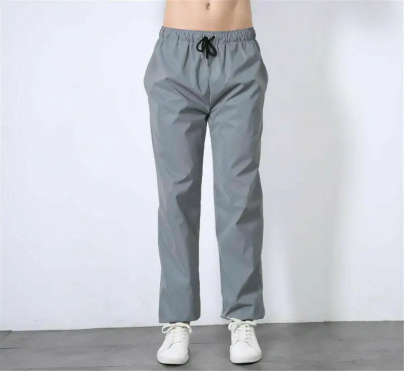 New Men Streetwear Reflective Pants Men Women Casual Elastic Waist Slim Beam Foot Trousers Sweatpants Cycling Jogger at Night
