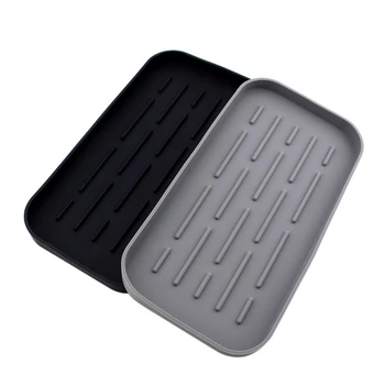 

Kitchen Silicone Drain Tray Anti-slip Drain Tray Rectangular Drain Tray For Tableware Water Cup Fruit Vegetable