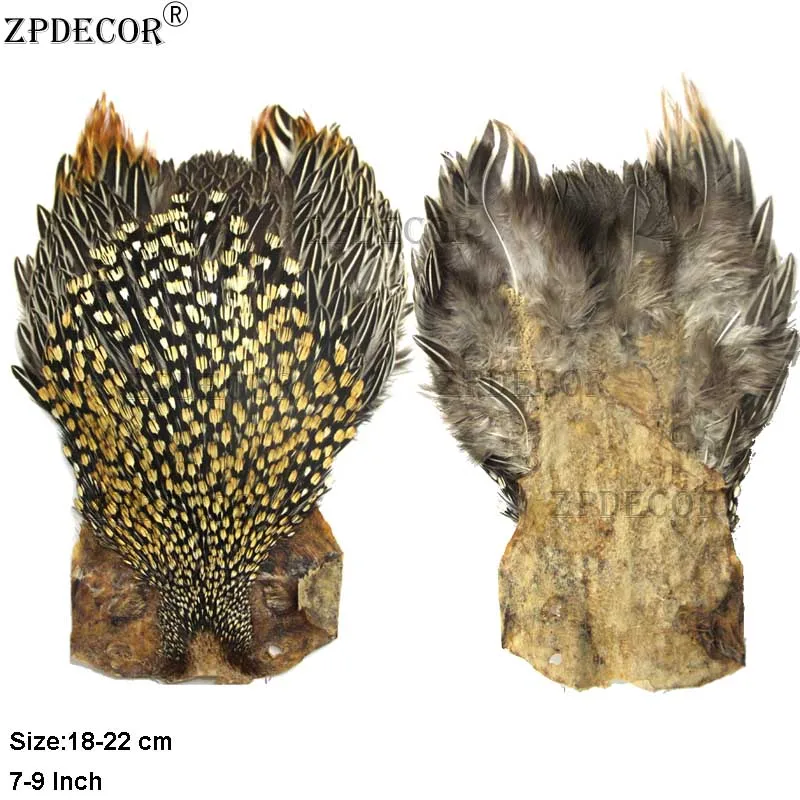 

ZPDECOR Wholesale Top Grade Natural Jungle Cock Cape Complete Pelt with Feathers