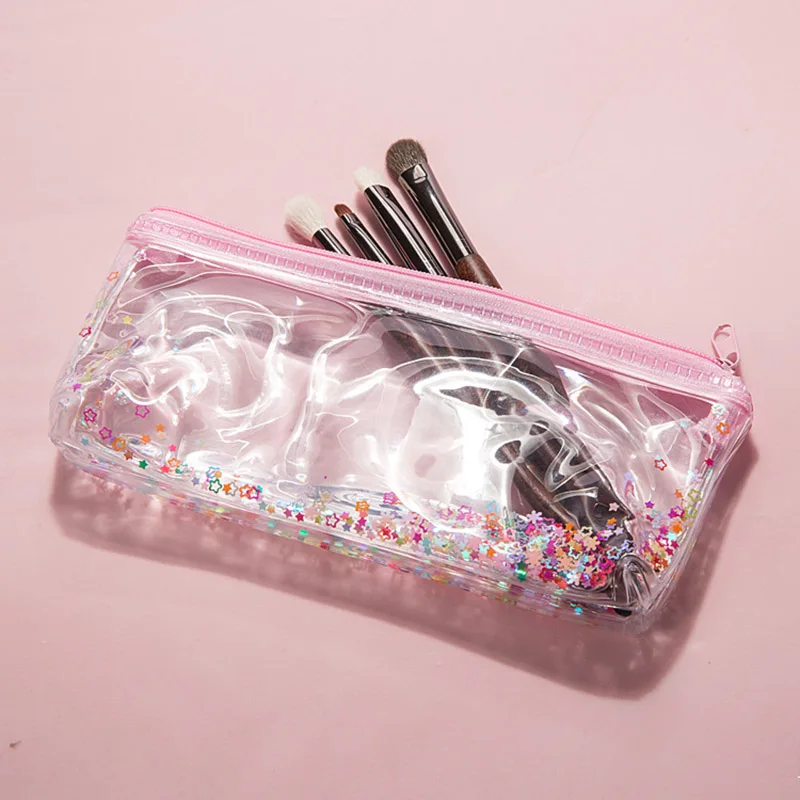 

Novelty Women Makeup Bag Crystal Transparent Pencil Case PVC Waterproof Storage Organizer Cosmetics Bags Necessaire Feminina