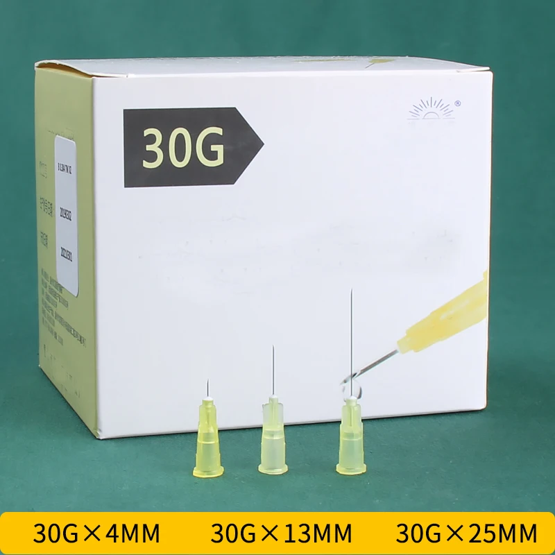 

30G needle 13mm disposable superfine 4mm small yellow needle beauty care acne needle 25mm 20pcs