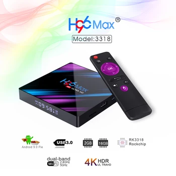 

H96 Max RK3318 Smart TV Box 4K WiFi Media Player Android 9.0 2GB16GB Android Tv BOX For Google Voice Youtube Assistant Netflix