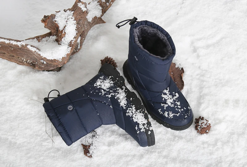 Рождественская Мужская обувь; зимние ботинки; Мужская безопасная обувь на плоской подошве; теплые военные ботинки; водонепроницаемые непромокаемые ботинки на нескользящей подошве; Zapatos De Hombre