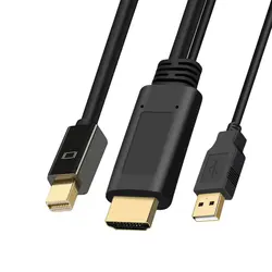 Câble adaptateur HDMI vers MiniDP 4K30HZ mâle vers mâle, 1.8m, carte graphique, alimentation poulet, ordinateur de jeu, affichage 