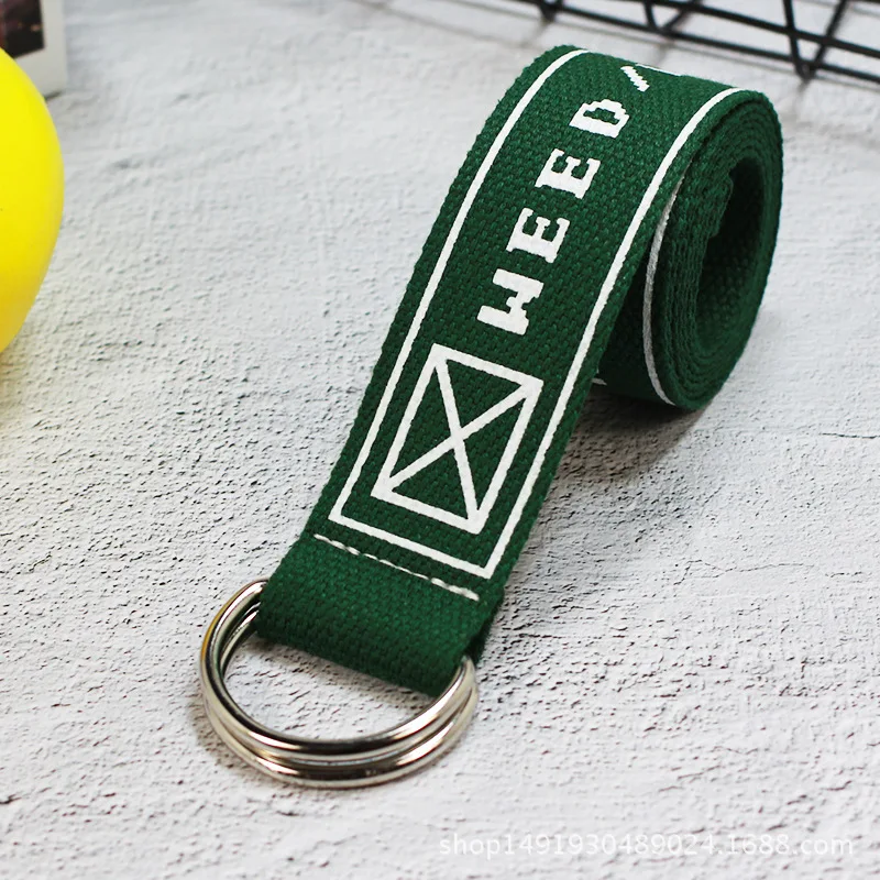 Ремень брезентовый унисекс длинный широкий белый пояс в стиле панк с надписью и D