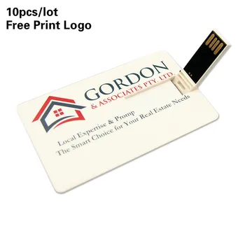 

10pcs/lot Credit Card Usb Flash Drive Color Print Cards Pendrive 4GB 8GB 16GB 32GB 64GB Memory Disk USB Stick 2.0 Free Logo Gift