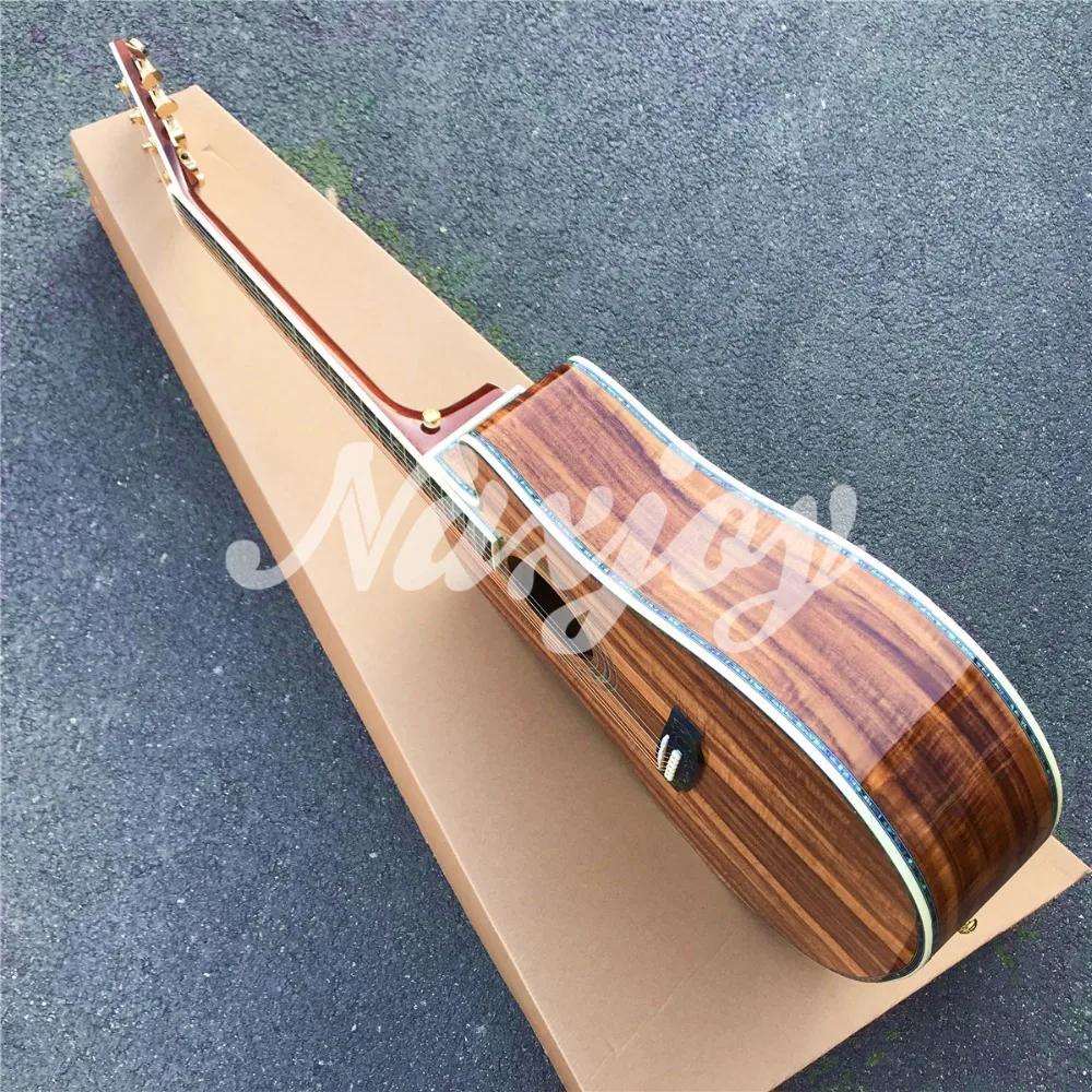 41 дюймов cutaway Koa деревянная акустическая гитара, настоящая инкрустация абалона Ebony гриф koa электрогитара Акустическая