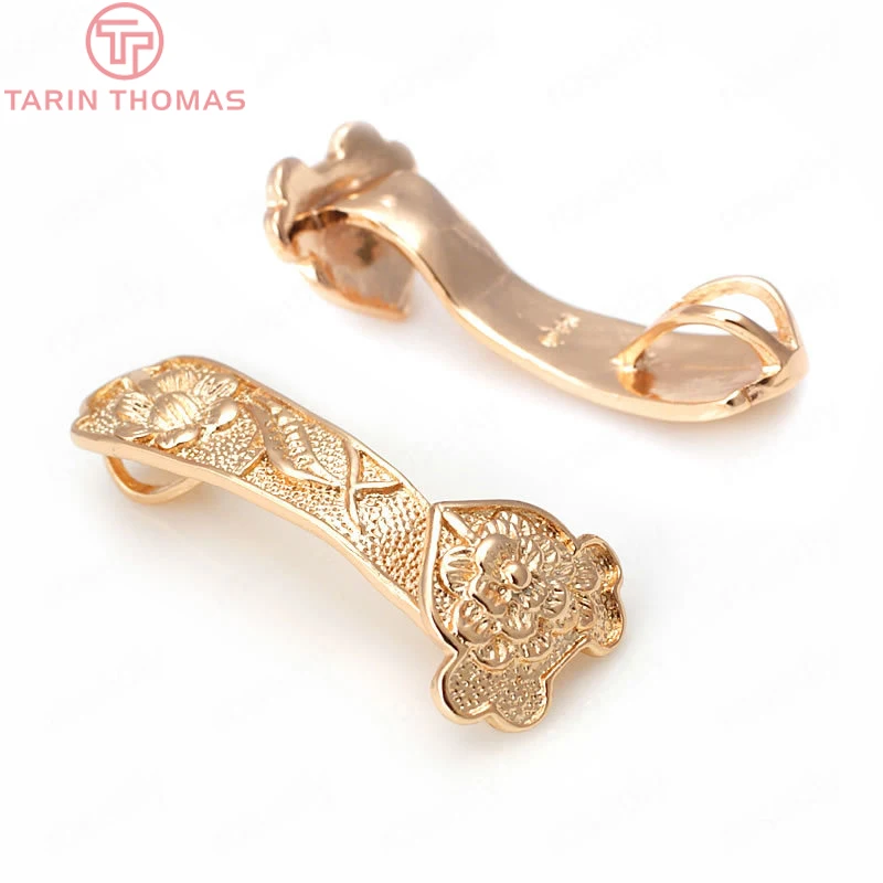 (31873)4PCS 34*15MM 24K Champagne Gold Color Plated Brass Lotus Wishful Pendants Diy Jewelry Findings Accessories wholesale | Украшения и