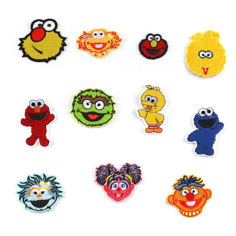 

1pcs patches Explosive cloth stickers Sesame Street color cartoon exquisite adhesive embroidery patch stickers