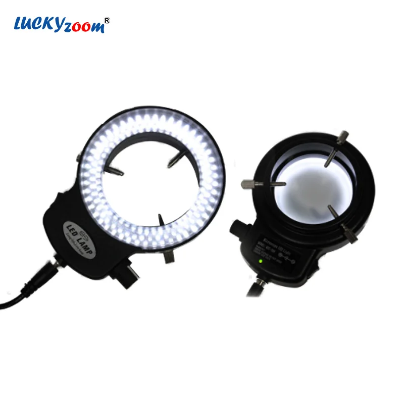 Adjustable 144 LED Microscope Light Black/White Backlight for Microscope Ring Lamp For Industry Stereo Microscopio EU/US/RU Plug