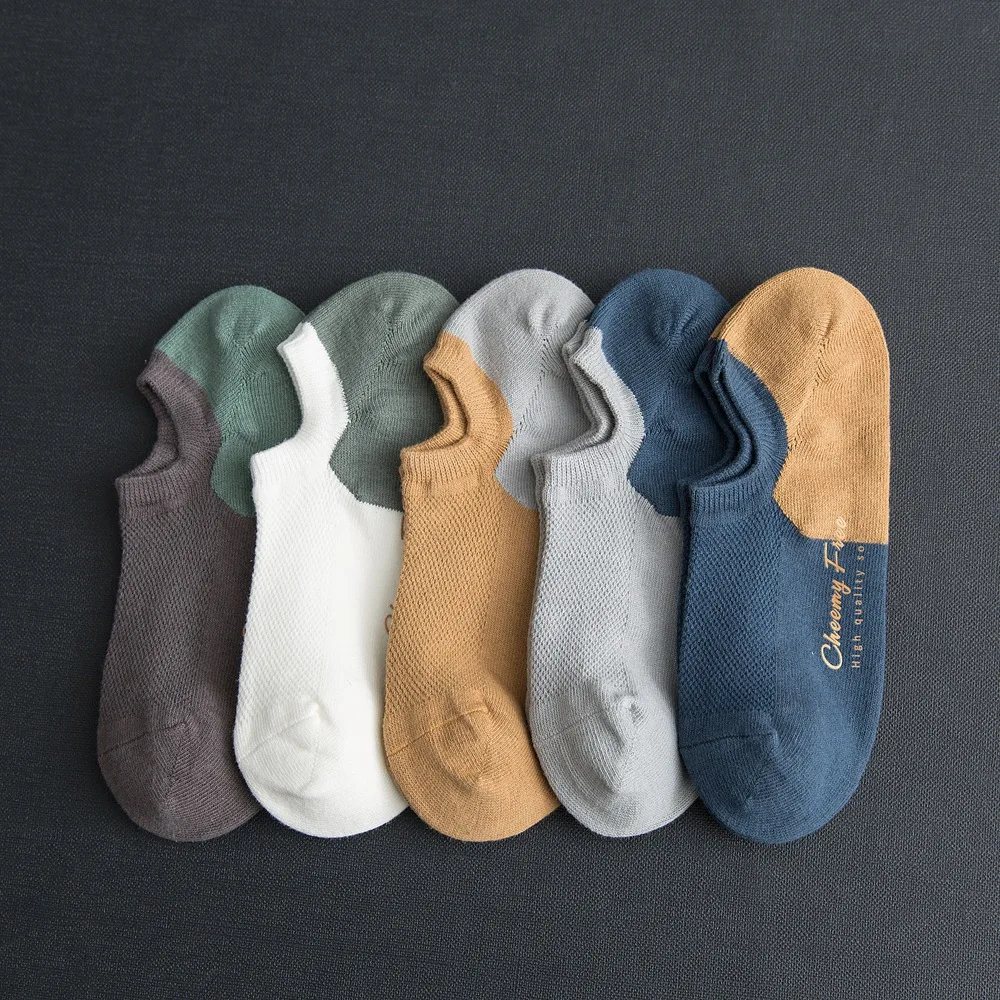 

Boat Socks men's Cotton Mesh Color Matching anti-root Shallow Mouth Breathable Spring And Summer New G0904