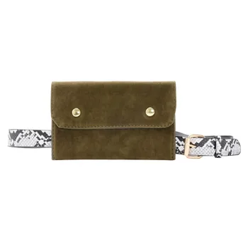 

Snake Print Waist Pack Women Leather Patchwork Hasp Messenger Bag Luxury Brand Small Chest Belt Bag Mobile Phone Waist Bag