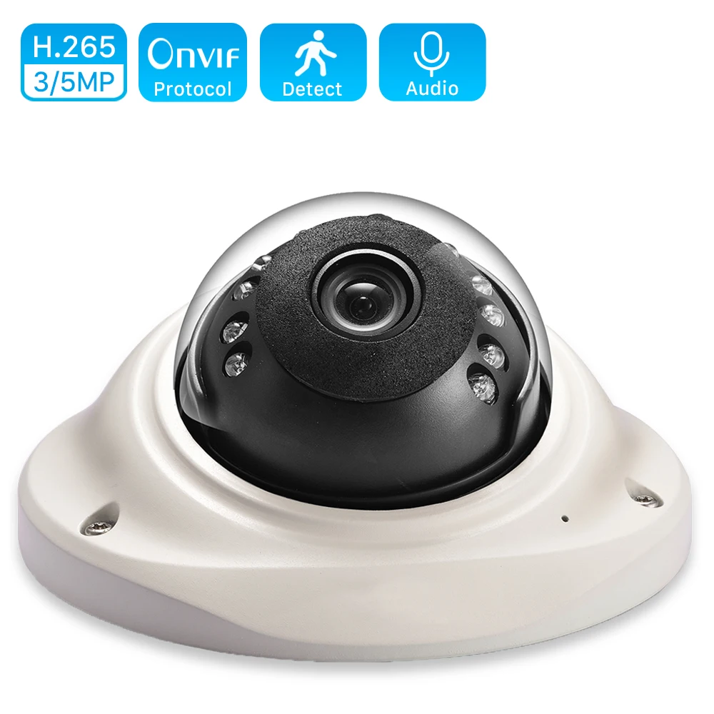 H.265 3MP 2048*1536 IP камера PoE IP66 металлическая купольная HD видеонаблюдения с ночным