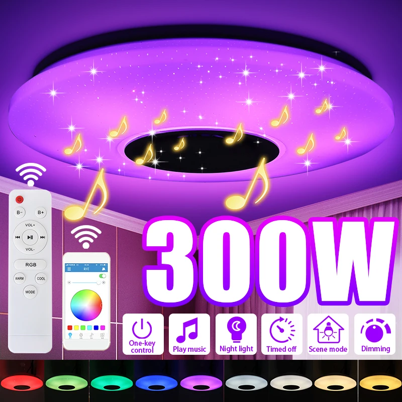 300 Вт 102 светодиодный RGB потолочный светильник AC220V работы при прослушивании