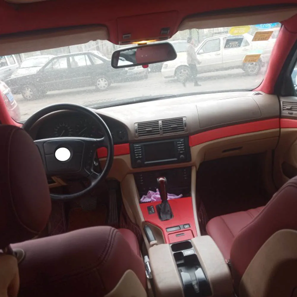 Для BMW 5 серии E39 1999 2004 внутренняя Центральная ручка управления двери 3D/5D наклейки