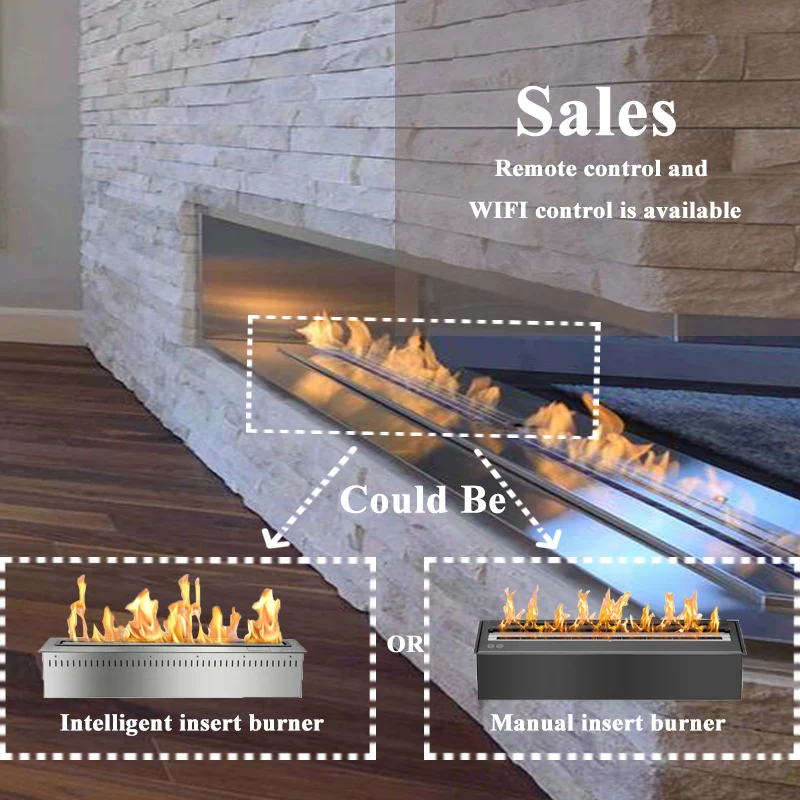 

48 inch smart remote controlled bio ethanol fireplace bioethanol