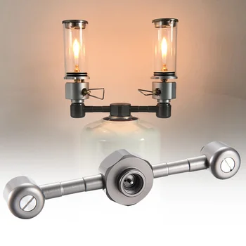 

Outdoor Gas Tank Aluminium Alloy Converter One To Two Outputs Connector Hiking Portable Picnic Durable Camping Stove Adapter