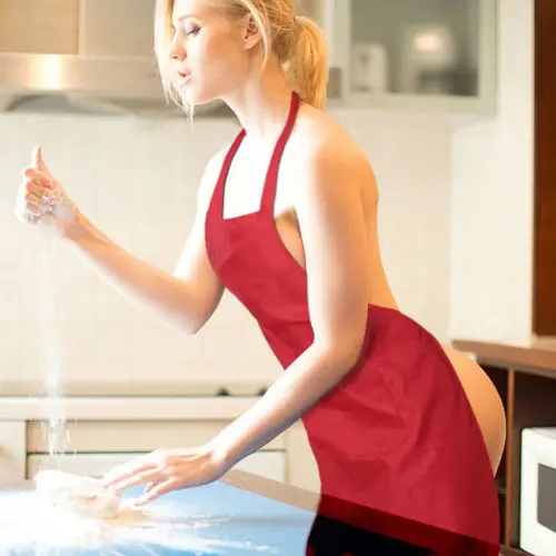 Cooking Kitchen Restaurant Bib Apron Dress with Pocket Gift Solid Classic Simple Style Useful Unisex Men Women