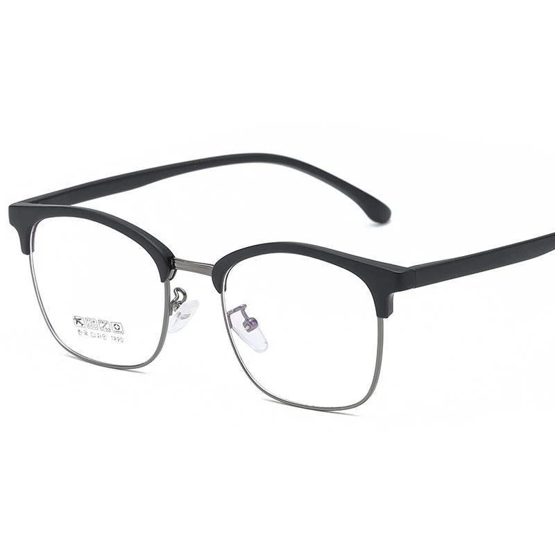 Sand black gray TR90 оправа для очков в ретростиле коробке смешанный металл вырез для бровей незамкнутый круг линзы при близорукости рамка - Цвет оправы: Sand black gray