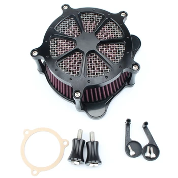 

Motorcycle Air Filter Cleaner Intake Filter System Kit Motor Bike for Softail (2016-2017), Touring Street Glide FLHX, Road King