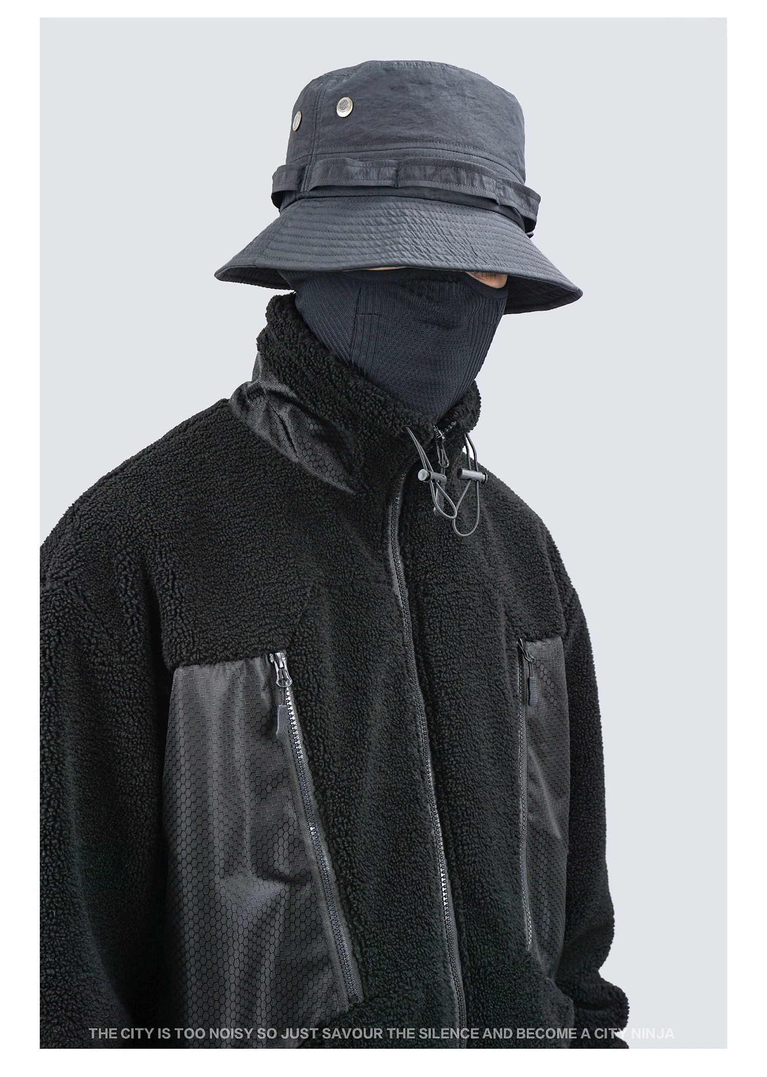 Silenstorm 21aw Imitation lamb wool jacket splicing materials front pockets techwear warcore techninja streetwear
