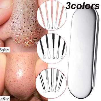 

Blackhead Remover Pimple Comedone Extractor Tool Acne Removal Kit Treatment for Blemish Face Skin Care with Metal Case