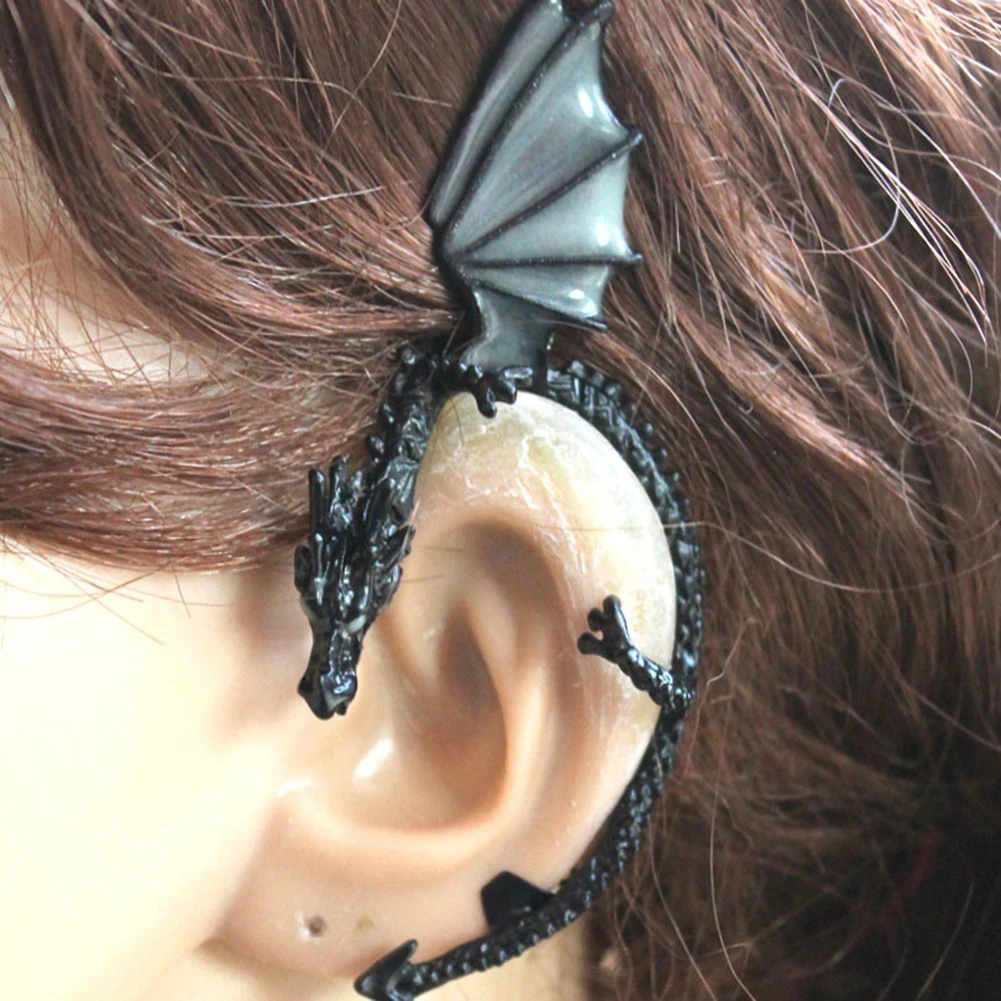 Ear Clip Earrings Retro Vintage Gothic Rock Punk Punk Luminous Dragon Shape Ear Cuff Clip Earring No Piercing Jewelry for Women Men Earrings Gifts