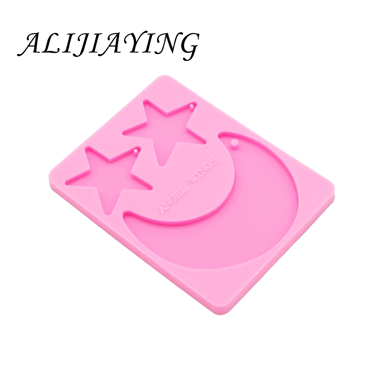 Shiny Star moon keychains Molds silicone mould for key ring Pendant resin Craft DIY epoxy keychain mould DY0118