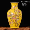 Jingdezhen porcelain antique new Chinese vase yellow glazed  magpie on the plum tree pattern big vases 6