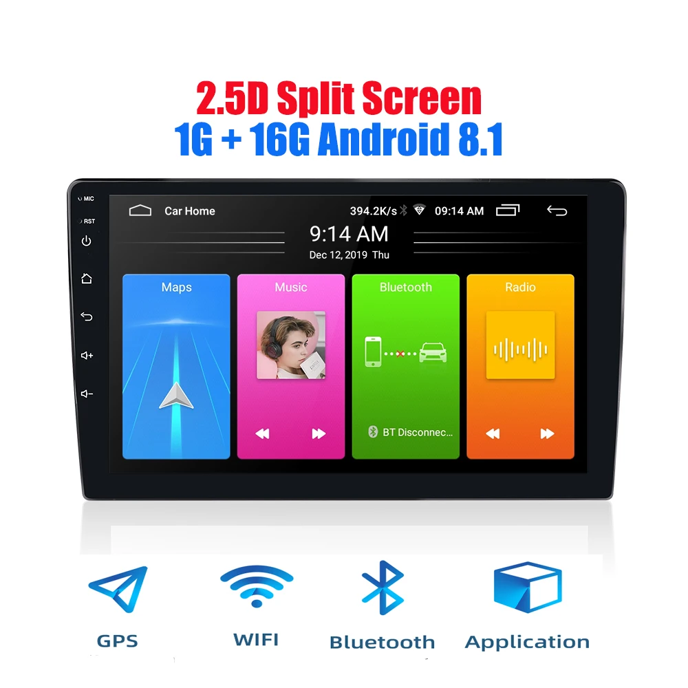 Автомобильный плеер универсальный 9/10 дюйма Android 8 1 2 din ГБ ОЗУ + 16 Гб ПЗУ android радио