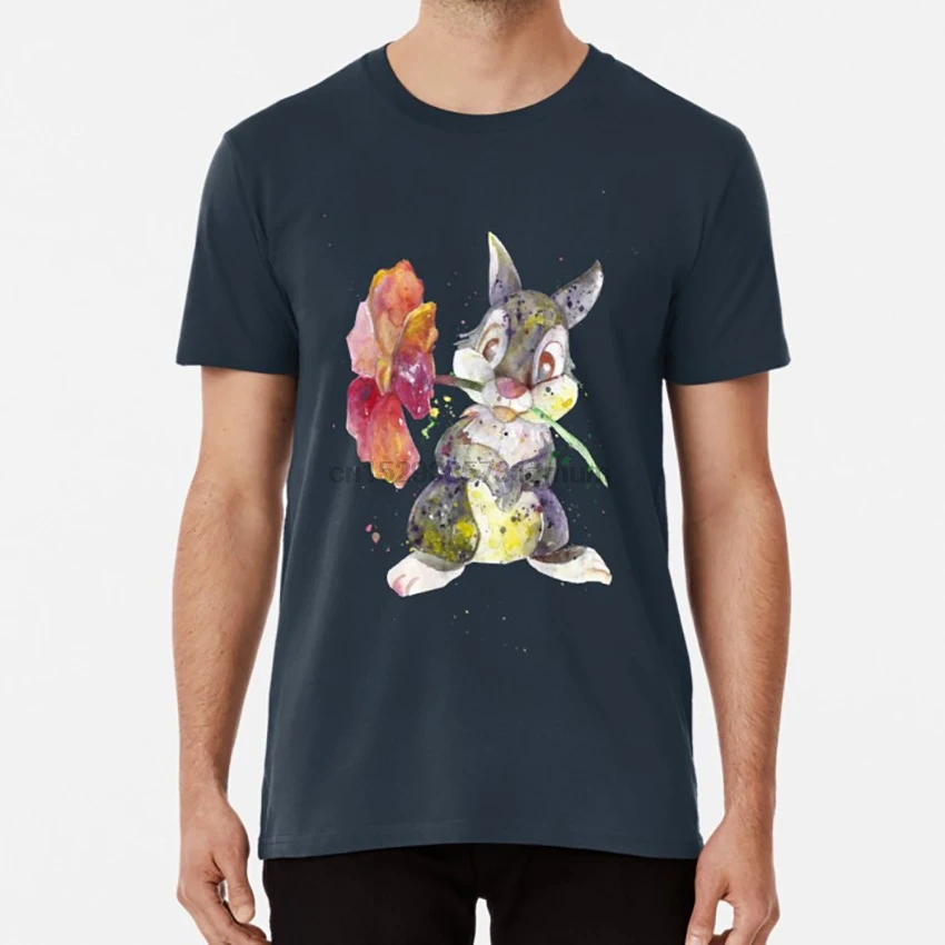 Thumper. Футболка thumper bunny с цветком Бэмби акварельное искусство домашний декор